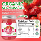 UPNEUTRI Sea Moss Gel - Wildcrafted Irish sea Moss 92 Minerals and Vitamins Immune Defense Thyroid Antioxidant Support, Vegan Non-GMO Strawberry Flavored 12 OZ