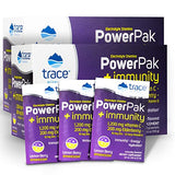 Trace Minerals | Power Pak Electrolyte + Immunity Boost Drink Packets | 1200 mg Vitamin C, Elderberry, Zinc, D3, B6, B12 | Immunity, Hydration, & Energy Support | Fizzy Lemon Berry | 60 Packets