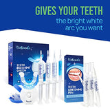 VieBeauti Teeth Whitening Kit - 5X LED Light Tooth Whitener with 35% Carbamide Peroxide, Mouth Trays, Remineralizing Gel and Tray Case - Built-in 10 Minute Timer Restores Your Gleaming White Smile