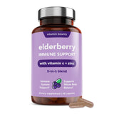 Vitamin Bounty Elderberry Organic Elderberry Capsules for Adults - Elderberry Vitamin C and Zinc Supplement, & Echinacea, Immune System Support, Advanced 5-in-1 Blend, Non-GMO - 60 Capsule