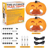 Flea Traps for Inside Your Home,Flea Trap 2 Pack Flea Killer Trap with 6 Light Bulbs & 10 Sticky Discs Bed Bug Traps,Flea Light Trap for Indoor Lamp Bug Catcher for Fleas, Moths, Ants and Cockroaches