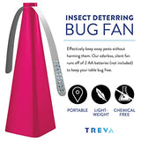 Treva Chemical Free Bug Fan, Fly Deterrent with Holographic Blades to Clear Bugs, Mosquitoes, and Flies, Battery Powered Fly Fan, Raspberry (2 Pack)