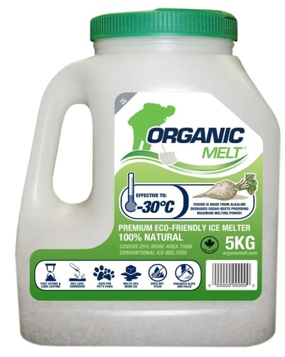 Organic Melt Premium Granular Ice Melt. Eco Friendly, Pet Friendly, Driveway and Sidewalk Safe 5kg (11lbs) Shaker Jug