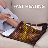 Gintao Electric Heated Foot Warmers for Men and Women,Foot Heating Pad Electric with Fast Heating Technology,Heating Pad Feet Warmer Auto Shut Off with 3 Temperature Setting,22×20 inches,Brown