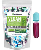 XPRS Nutra Size 0 Empty Capsules - 1000 Count Empty Vegan Capsules - Vegetarian Empty Pill Capsules- DIY Vegetable Capsule Filling- Veggie Pill Capsules Empty Caps (Multi Color)