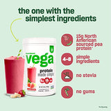 Vega Protein Made Simple Protein Powder, Vanilla - Stevia Free, Vegan, Plant Based, Healthy, Gluten Free, Pea Protein for Women and Men, 2.2 lbs (Packaging May Vary)