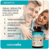 NatureWise Oral Health Chewable Probiotics | Supports Healthy Teeth, Gums, & Better Breath | Ear, Nose, Throat Immunity for Kids & Adults | Sugar-Free Natural Mint Flavor [2 Month Supply - 50 Tablets]