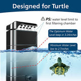 hygger 150GPH Turtle Filter with 2 Sponges & Bio Ball, 3-in-1 Water Circulation Draining Bio Filtration Amphibian Tank Filter 5 to 50 Gallon for Reptile Frog