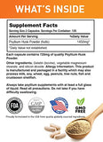 BodyLive Psyllium Husk Fiber Capsule Non-GMO 725mg, 240 Capsules (1450mg/serving, 120 Servings) Supplement for Colon Cleanse, Regularity, Healthy Digestion, Prebiotic, Laxative, Heart Health