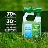 Maximum Green & Growth Fertilizer High Nitrogen 28-0-0 Liquid Lawn Food Spray Spring & Summer- Any Grass Type- Simple Lawn Solutions - Concentrated Quick & Slow Release Attached Sprayer (32 Ounce)