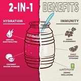 Salud 2-in-1 Hydration and Immunity Electrolytes Powder, Hibiscus - 15 Servings, Jamaica Agua Fresca Drink Mix, Elderberry, Dairy & Soy Free, Non-GMO, Gluten Free, Vegan, Low Calorie, 1g of Sugar