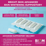 BrightSkin Glutathione VIT C GenoWhite (30) Suppositories for Lightening & Brightening of The Skin, Reduce Dark Spots & Improves Skin Clarity. Reduce Blemishes.