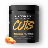 BLACKMARKET CUTS Pre Workout - Flavored Energy Powdered Drink Mix for Men & Women, Great for Muscle Definition, Fat Burning, Thermogenic, Creatine Free, (Peach Ring, 30 Servings)