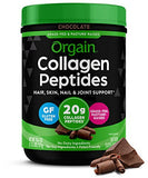 Orgain Hydrolyzed Collagen Powder, 20g Grass Fed Collagen Peptides, Chocolate - Hair, Skin, Nail, & Joint Support Supplement, Paleo & Keto, Non GMO, Type 1 and 3 Collagen - 1lb (Packaging May Vary)