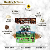 Opportuniteas Coffee Whey Protein Powder - Low Carb & Keto Friendly - 27g Protein - Grass Fed Whey Isolate + Colombian Coffee - 60mg Caffeine - Pre or Post Workout Drink Mix, Shake & Smoothie - 2.5 lb
