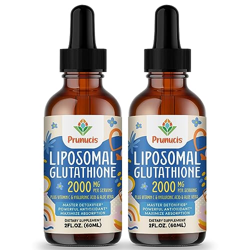 2000MG Liposomal Glutathione Liquid, 98% Absorption, Glutathione Liquid Supplement, Active Form L- Glutathione, Powerful Antioxidant NON-GMO for Immune System, Aging Defense, Detoxifier, 4 FL.OZ