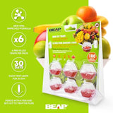 BEAPCO 10036 7 Red 6-Pack Premium Fruit Fly 6 Pre-Filled Trap Flies Indoors | Easy Effective and Safe to Use | Food-Based Lure/Bait Catcher