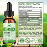 B BEWORTHS Sea Moss Liquid Drops - Organic Irish Sea Moss Gel with Burdock Root Supplement, Seamoss Gel for Immune Support, Joint & Thyroid Support, Detox Cleanse & Digestion Support - 2 Fl Oz, Vegan