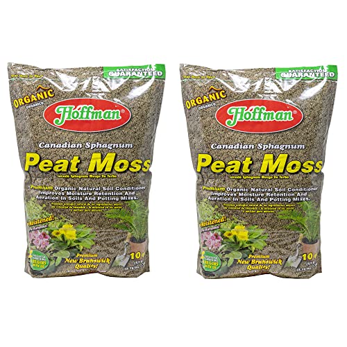Hoffman 15503 Canadian Sphagnum Peat Moss, 10 Quarts, 2 Pack