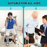 1 Pair Folding Aluminum Underarm Crutches for Adults and Teenager, 8 Adjustable Height for 4'7" to 6'7", 300 LBS Capacity Lightweight Adjustable Crutches with Underarm Pads, Great for Travel or Work