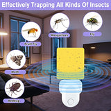 2023 Flying Insect Trap，Flying Insect Trap Indoor Plug in, Upgraded Uv Light Attractant Indoor Plug-in Night Light Fly Trap,for Catching Mosquitoes, Fruit Flies, Gnats,1 Pack with 5 Sticky Pad