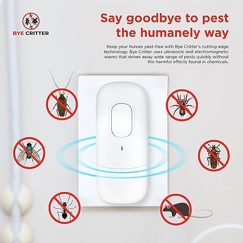 Bye Critter, Pest Defense, Bye Critter Ultrasonic Repellent for Mice, Pest Defence, Bye Critter Ultrasonic Pest Repeller