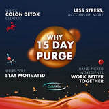 15-Day Purge Rapid Colon Cleanse, Natural Detox Pills for Bloating, Constipation and Gas, Supports More Energy and Good Weight Management, Body Cleanse Detox For Women and Men, 30 Capsules - CelluWin
