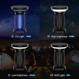 Jinyeda Solar Bug Zapper, Cordless Mosquito Killer Lamp for Indoor and Outdoor, Battery Powered Night Bug Lights Fly Zapper, IP44 Waterproof Mosquito Zapper Perfect for Home, Backyard, Patio, Camping