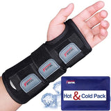 FEATOL Wrist Brace Carpal Tunnel, Night Support Brace with Wrist Splint, Adjustable Straps, Hot/Ice Pack, Hand Brace for Women and Men, Left Hand, Medium/Large, Tendinitis, Arthritis, Pain Relief