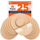 Fixic Freestyle Adhesive Patch 25 PCS – Good for Libre 1, 2, 3 – Enlite – Guardian – NO Glue in The Center of The Patch – Pre-Cut Back Paper – Long Fixation for Your Sensor! (Tan)