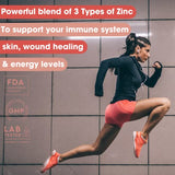 Mega Zinc Supplement, 50mg - 3-in-1 Zinc Complex - 100 Tablets - Pure Micronutrients