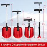 SnowPro 4-in-1 Snow Shovel for Car, Fast Telescoping Design for Emergency Snow Removal - Compact Snow Shovel Kit with Gloves, Snow Brush and Ice Scraper-Collapsible and Portable Utility Shovel