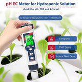 ORAPXI pH Salinity Tester 5 in 1 pH Salt TDS EC Temp Meter for Hydroponic System Saltwater Pool pH and PPM Meter Water Tester for Indoor Plant Grow, Hot Tub, Spa, Aquarium, Home Brewing