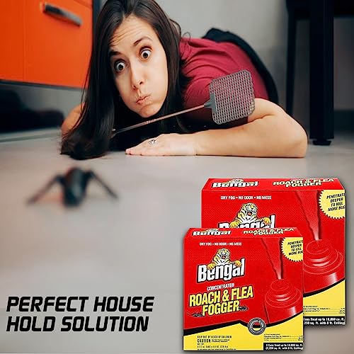 Bengal Roach fogger - Roach Killer - Roach Killer Indoor infestation - foggers for Home Indoor - pest Control foggers - Roach fogger- Available with Premium Quality Centaurus AZ Gloves- 2 Pack