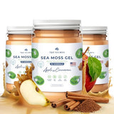 TrueSeaMoss Wildcrafted Irish Sea Moss Gel – Nutritious Raw Seamoss Rich in Minerals, Proteins & Vitamins – Health Supplement, Vegan-Friendly Made in USA (Apple/Cinamon)