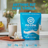 No Cow Vegan Protein Powder, Vanilla, 21g Plant Based Protein, Recyclable Bag, Dairy Free, Soy Free, No Sugar Added, Keto Friendly, Gluten Free, Naturally Sweetened, Non GMO, Kosher, 1.74 Pound