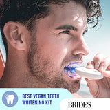 Cali White Teeth Whitening Strip Kit with LED Light + Batteries - Organic Peroxide Teeth Whitening Gel - Set of White Strips for Teeth Whitening - 2x5ml Syringes, Thermoform Whitening Trays & Case