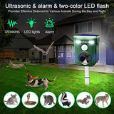 Solar Ultrasonic Animal Repeller - Cat Coyote Deterrent Outdoor, Squirrel Deer Dog Repellent with Motion Detection & Flashlight & Ultrasonic Sound, Keep Cats Skunk Rabbit Fox Out of Yard Permanently