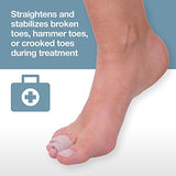 ZenToes Reusable Fabric Buddy Wraps for Broken Toes, Hammertoe Straightener, 8 Count (Beige)
