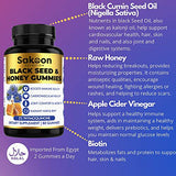 Sakoon nutrition Black Seed Oil & Honey Gummies W/ 2%+ THYMOQUINONE | Nigella Sativa Seeds| Super antioxidant for Immune Support, Joints, Digestion, Hair & Skin | 60 Gummies