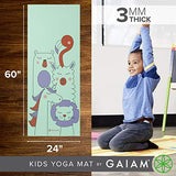 Gaiam Kids Yoga Mat Exercise Mat, Yoga for Kids with Fun Prints - Playtime for Babies, Active & Calm Toddlers and Young Children, Animal Surprise, 3mm, 60" L x 24" W x 3mm Thick