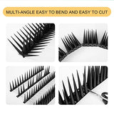 OFFO Bird Spikes Pigeon Outdoor Spikes for Cat Keep Birds Raccoon Woodpecker Off Covers 40 Feet, Black