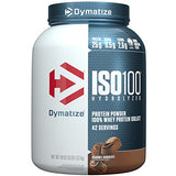 Dymatize ISO100 Hydrolyzed Protein Powder, 100% Whey Isolate Protein, 25g of Protein, 5.5g BCAAs, Gluten Free, Fast Absorbing, Easy Digesting, Gourmet Chocolate, 3 Pound