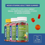 Noor Vitamins Halal Sugar Free Fiber Gummies for Adults with Prebiotic Fiber for Adults; Non-GMO, Vegan Friendly, Gelatin Free, Soluble High Fiber Gummy for Adults, Halal Vitamins - 90 Count