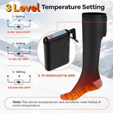 GGYD Heated Socks 4000mAh Rechargeable Battery Heating Socks 3 Settings Electric Socks for Men and Women, Washable Warm Winter Socks for Outdoor Riding/Camping/Hiking/Motorcycle/Skiing(Black)