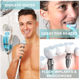 ToothShower Shower-Powered Water Flosser for Teeth Includes: Water Pick Dental Flosser, Water Flossing Dual-Head Toothbrush, 7-Stream Gum Massager