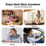 Microwavable Heated Neck Wrap Warmer and Shoulder Weighted Heating Pad Microwave for Hot and Cold Compress