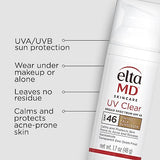 EltaMD UV Clear Tinted Face Sunscreen, SPF 46 Oil Free Sunscreen with Zinc Oxide, Protects and Calms Sensitive Skin and Acne-Prone Skin, Lightweight, Tinted, Dermatologist Recommended, 1.7 oz Pump