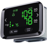 Blood Pressure Monitor Wrist Automatic BP Machine Adjustable Cuff 198 Memory Readings Large Backlit LCD Display with Carrying Storage Bag for Home Use