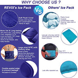 REVIX Ice Pack for Injuries Reusable Gel for Lower Back Pain Relief, Cold Packs for Back Shoulder, Hip, Wrap Around Entire Knee, Cold Compress Reduce Swelling, Bruises,16x9''